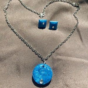 Rhinestone Resin Necklace Set